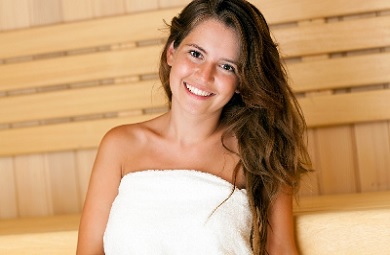Girl in Infrared Sauna